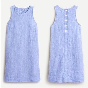 J.Crew Button-back shift dress linen  blue NWT